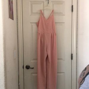 Rose pink jumper w/ lace back accent